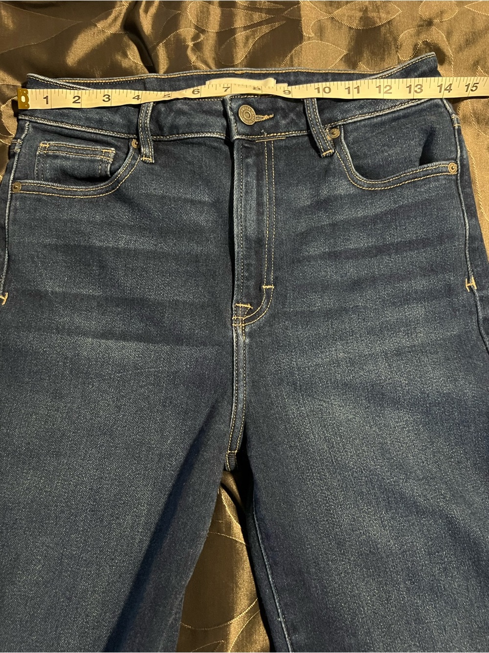 Hidden Los Angeles Straight  High Rise Dark Wash Denim Jeans Stretch Raw Hem 28 - Picture 6 of 13